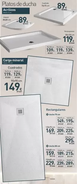 Oferta de Platos De Ducha por 89€ en Mi Bricolaje