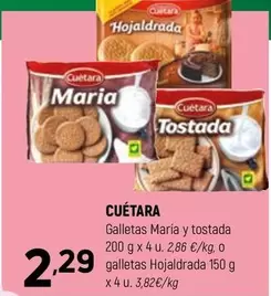 Oferta de Cuétara - Galletas Maria Y Tostada/ Galletas Hojaldrada por 2,29€ en Coviran