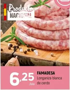 Oferta de Famadesa - Longaniza Blanca De Cerdo por 6,25€ en Coviran