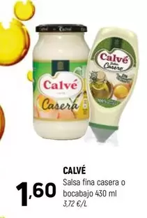 Oferta de Calvé - Salsa Fina Casera O Bocabajo por 1,6€ en Coviran