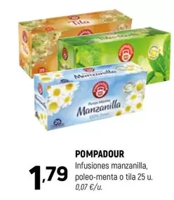 Oferta de Pompadour - Infusiones Manzanilla/ Poleo Menta O Tila por 1,79€ en Coviran