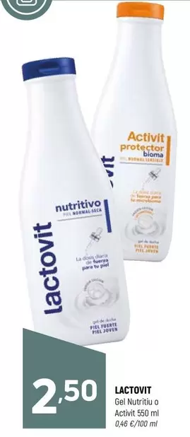 Oferta de Lactovit - Gel Nutritiu O Activit por 2,5€ en Coviran