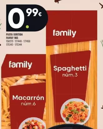 Oferta de Family - Pasta Surtida por 0,99€ en Family Cash