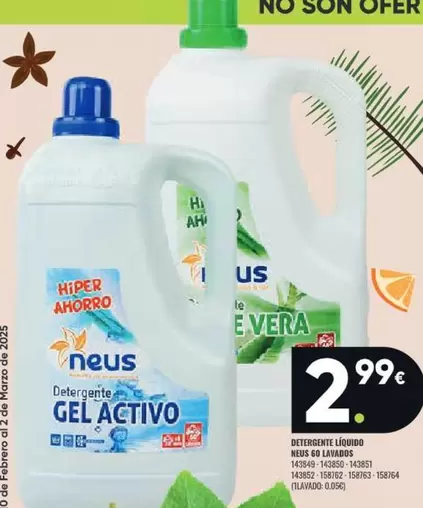 Oferta de Neus - Detergente Liquido por 2,99€ en Family Cash