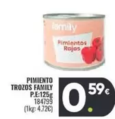 Oferta de Family - Pimiento Trozos  por 0,59€ en Family Cash