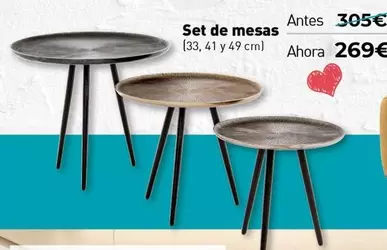 Oferta de Set De Mesas por 269€ en WOW Málaga, Style&Home by Mubak