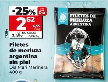 Oferta de Dia Mari Marinera - Filetes De Merluza Argentina Sin Piel por 2,62€ en Dia