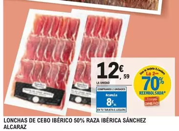 Oferta de Sánchez Alcaraz - Lonchas De Cebo Ibérico 50% Raza Ibérica por 12,59€ en E.Leclerc