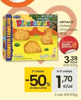 Oferta de Artiach - Galleta Dinosaurus por 3,39€ en Eroski