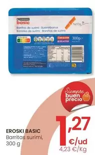 Oferta de Eroski Basic - Barritas Surimi por 1,27€ en Eroski