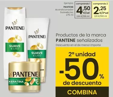 Oferta de Pantene - Acondicionador Suave & Liso por 4,5€ en Eroski