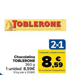 Oferta de Toblerone - Chocolatina  en Carrefour