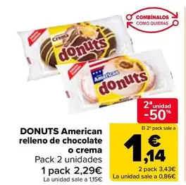 Oferta de Donuts - American Relleno De Chocolate O Crema en Carrefour