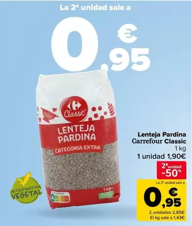 Oferta de Carrefour - Lenteja Pardina Classic en Carrefour