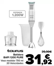 Oferta de Taurus - Batidora  Bapi 1200 Pure por 31,92€ en Carrefour