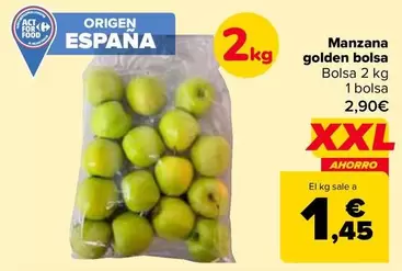 Oferta de Manzana  Golden Bolsa por 1,45€ en Carrefour