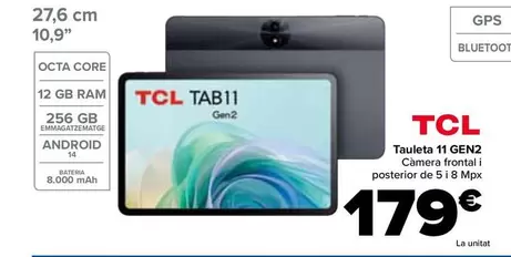 Oferta de TCL - Tablet 11 GEN2 por 179€ en Carrefour