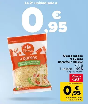 Oferta de Carrefour  - Queso Rallado  4 Quesos  Classic en Carrefour