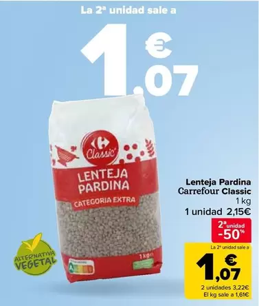 Oferta de Carrefour - Lenteja Pardina Classic en Carrefour