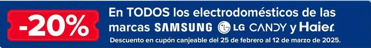 Oferta de Samsung / Lg / Candy / Haier - En Todos Los Electrodomesticos De Las Marcas  en Carrefour