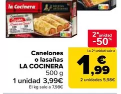 Oferta de La Cocinera - Canelones  O Lasanas en Carrefour