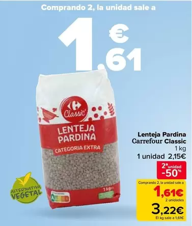 Oferta de Carrefour - Lenteja Pardina Classic en Carrefour