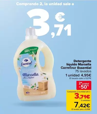 Oferta de Carrefour - Detergente Líquido Marsella Essential en Carrefour