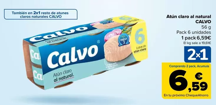 Oferta de Calvo - Atun Claro Al Natural en Carrefour