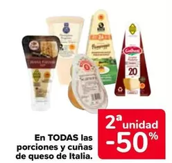 Oferta de En Todas Las Porciones Y Cuñas De Queso De Italia en Carrefour