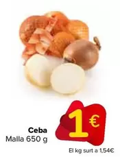 Oferta de Cebolla por 1€ en Carrefour