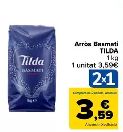 Oferta de Tilda - Arroz Basmati en Carrefour