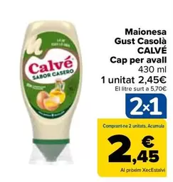 Oferta de Calvé - Mayonesa Sabor Casero Bocabajo en Carrefour