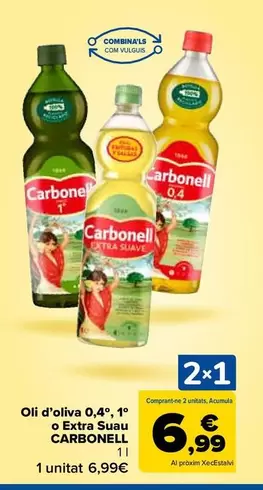 Oferta de Carbonell - Aceite De Oliva 0,4°, 1° O Extra Suave en Carrefour