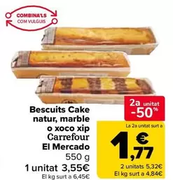 Oferta de Carrefour - El Mercado Bizcochos Cake Natur, Marble O Choco Chip en Carrefour