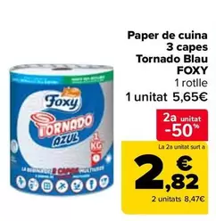 Oferta de Foxy - Papel De Cocina 3 Capas Tornado Azul en Carrefour