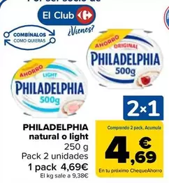 Oferta de Philadelphia - Natural O Light en Carrefour