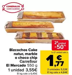 Oferta de Carrefour - El Mercado Bizcochos Cake Natur, Marble O Choco Chip en Carrefour