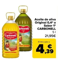 Oferta de Carbonell - Aceite De Oliva Original 0,4° O Sabor 1° por 21,95€ en Carrefour