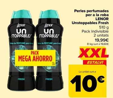 Oferta de Lenor - Perlas Perfumadas Para La Ropa Unstoppables Fresh por 19,99€ en Carrefour