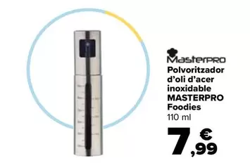 Oferta de Masterpro - Pulverizador De Aceite En Acero Inoxidable Foodies por 7,99€ en Carrefour