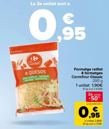 Oferta de Carrefour  - Queso Rallado  4 Quesos  Classic en Carrefour