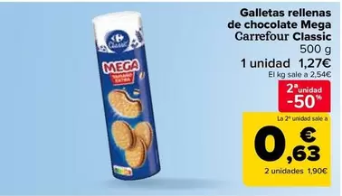 Oferta de Carrefour - Galletas Rellenas De Chocolate Classic en Carrefour