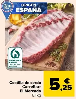 Oferta de Carrefour - Costilla De Cerdo El Mercado por 5,25€ en Carrefour