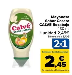 Oferta de Calvé - Mayonesa Sabor Casero Bocabajo en Carrefour