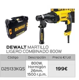 Oferta de Dewalt - Martillo Ligero Combinado 800W  por 199€ en Isolana