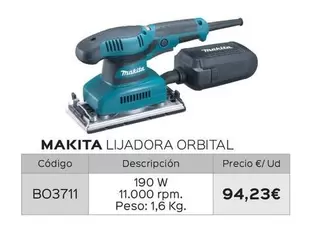 Oferta de Makita - Lijadora Orbital por 94,23€ en Isolana