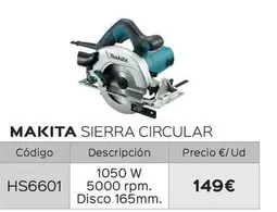 Oferta de Makita - Sierra Circular por 149€ en Isolana