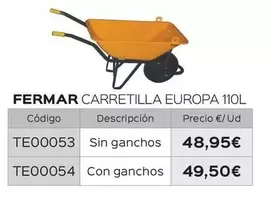 Oferta de Fermar - Carretilla Europa 110L por 48,95€ en Isolana