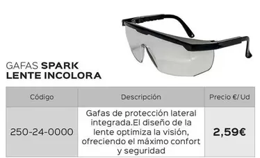 Oferta de Gafas Spark Lente Incolora por 2,59€ en Isolana