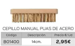 Oferta de Cepillo Manual Puas De Acero por 2,95€ en Isolana